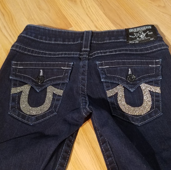 True Religion Womens Julie Flap Pocket Jewel Jeans - Picture 6 of 8